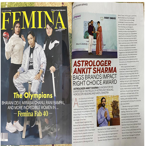 Femina Best Astrologer Award Ankit Sharma Ji